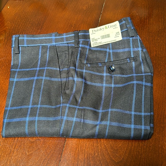 Paisley & Gray New Slim Fit Pants for Man Size 30/32 Navy Blue & Royal Blue - Picture 2 of 6